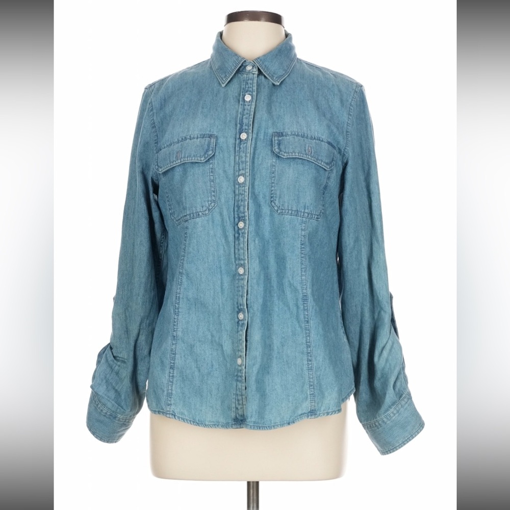 🌿Talbots Blue Denim Casual Top
